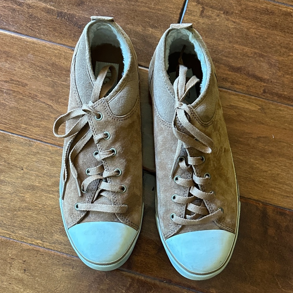 Ugg Light Brown Suede High-Top Sneakers